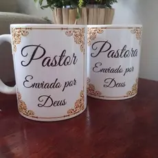 Caneca porcelana 325ml ( PASTORA ou  PASTOR)  personalizado com nome