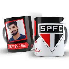 Caneca porcelana Pesonalizada São Paulo time com sua Foto e nome