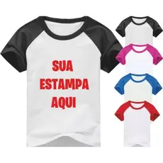camiseta raglan 100%poliéster personalizadas logo foto sua ideia