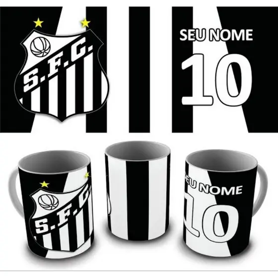 caneca personalizada porcelana 325ml time com seu nome