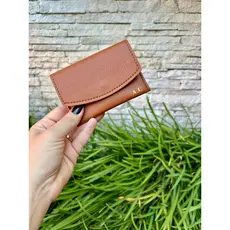 Mini Carteira Porta Cartão Letícia Personalizada Pequeno E Compacto Couro Sintetico Varias Cores