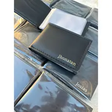 Carteira Masculina Slim Porta Cartão Personalizada Com Nome Em Couro Sintetico
