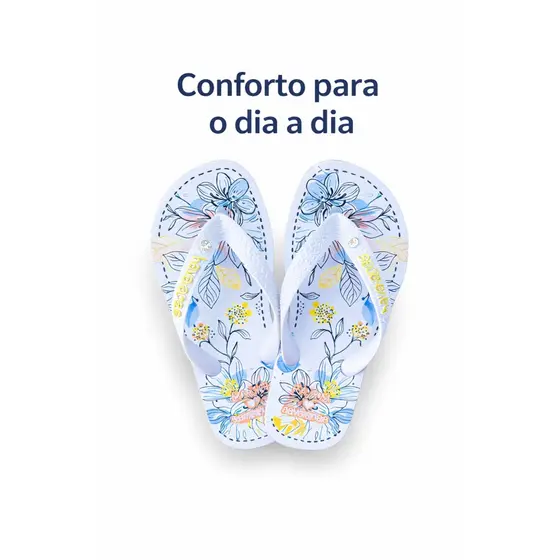 Chinelo Feminino Estampado Floral | Confortável, Leve e Resistente | Uso Diário