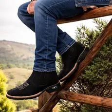 Bota Masculina Chelsea Botina Casual Couro Camurça Original Resistente e Macio