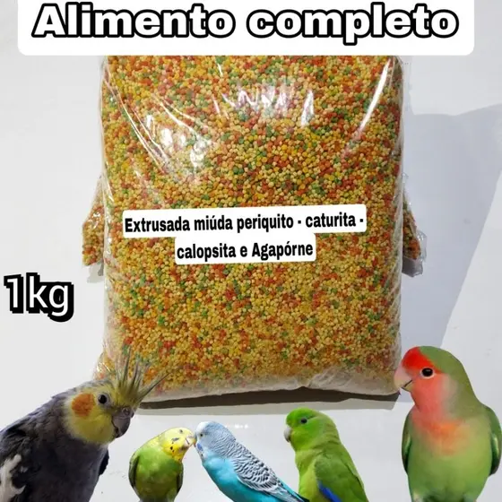 Extrusada MIUDA  (1Kg) para Periquito - Calopsita - Caturrita - Agapórne