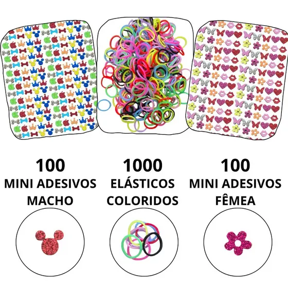 Kit 1000 elásticos, 200 adesivos sortidos - banho e tosa - Adesivo Pet - Elástico - Cola Premium