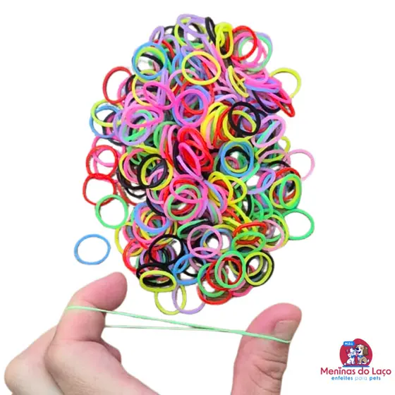 1000 Elásticos de Silicone para penteados, pulseiras, DIY, pet