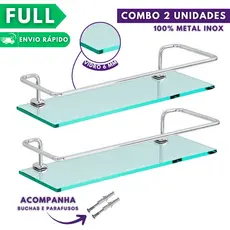 Porta Shampoo Suporte De Banheiro Shampoo Reto Vidro 6mm Acompanha Parafusos