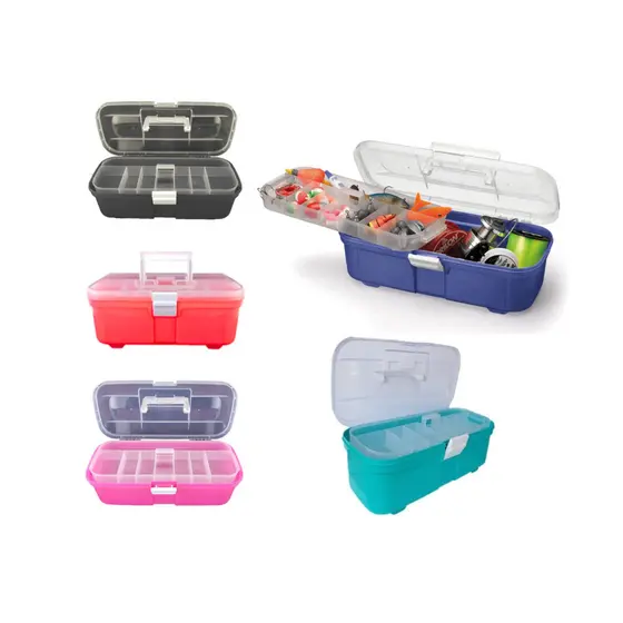 Maleta Super Box C/ bandeja 35x15x12cm - Odontologia, ferramentas, organizador, maquiagem, multiuso, manicure