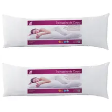 Kit 2 Travesseiro De Corpo Com Fronha Antialérgico Fibra Siliconada Extra Macio - BF Colchões