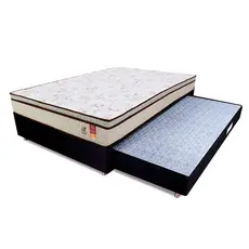 Cama Box Colchão Casal Molas Ensacadas e Bicama Auxiliar de Espuma 138x188x55cm BF Colchões