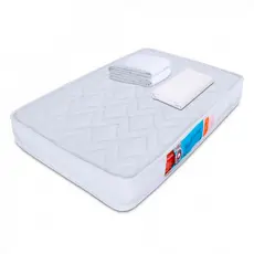 Kit Colchão Chiqueirinho Cercadinho Mini Berço + Lençol Avulso 180 Fios + Protetor Impermeável BF