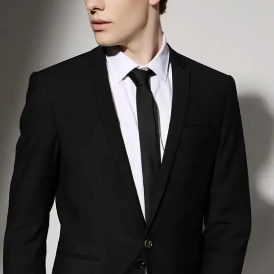 Gravata Preta com Nó Pronto Regulável Masculina Social Formal Adulto Elegante Prática