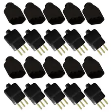 Kit 10 Pares Ilumi com 10 Plugues Pino Macho 2P+T 10A/250V Preto + 10 Plugues Pino Fêmea 2P+T 10A/250V Preto