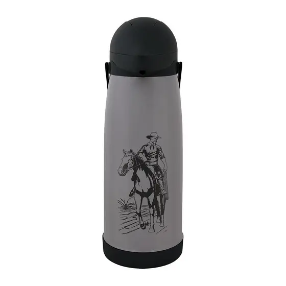 Garrafa Térmica Mor Farroupilha 1,9L, Ampola de Vidro, Cinza e Preta - 25101405