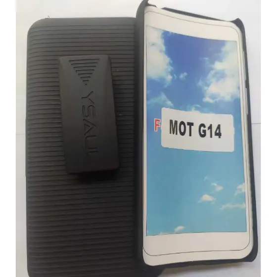 Capinha Capa Suporte Cintura Pra Motorola Moto G14 Preta