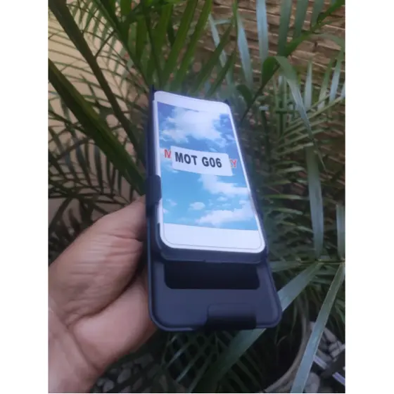 Capa + Suporte Case Para Moto G06 Suporte Cintura Preto