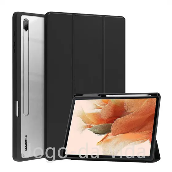 Capa Case Para Acrílico Com Samsung Galaxy Tab S7 Fe / S7 Lite / S7 Plus / S8 Plus 12.4 polegadas Suporte Caneta