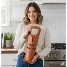 Porta Vinho Personalizado com Nome | Presente Criativo e Elegante | Alça Resistente