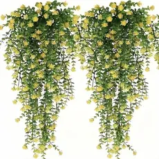 2m Flor Artificial De Camélia Vítreo Eucalipto Para Varanda Pendurada, Decoração De Quarto Romântico E Arco De Festa