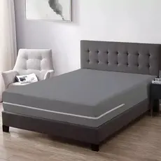 Capa Para Colchão Cama Box Cinza Protetor Antiácaro Com Zíper Solteiro Casal Queen Resistente