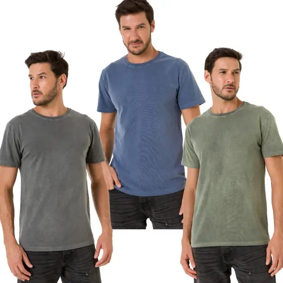 Kit 3 Camisetas Premium Estonadas 100% Algodão