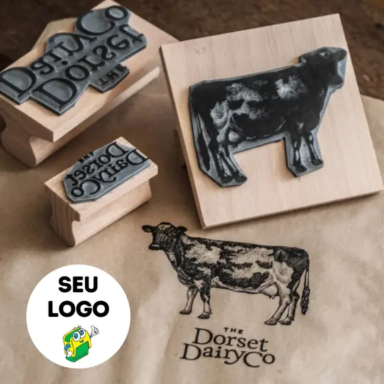 Carimbo logotipo | Grande Para Embalagem  | Carimbo personalizado para sacola | Carimbo para saco