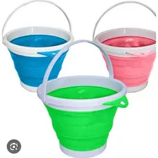 Balde de Silicone Retrátil Dobrável 3L 5L 10L Multiuso Portátil