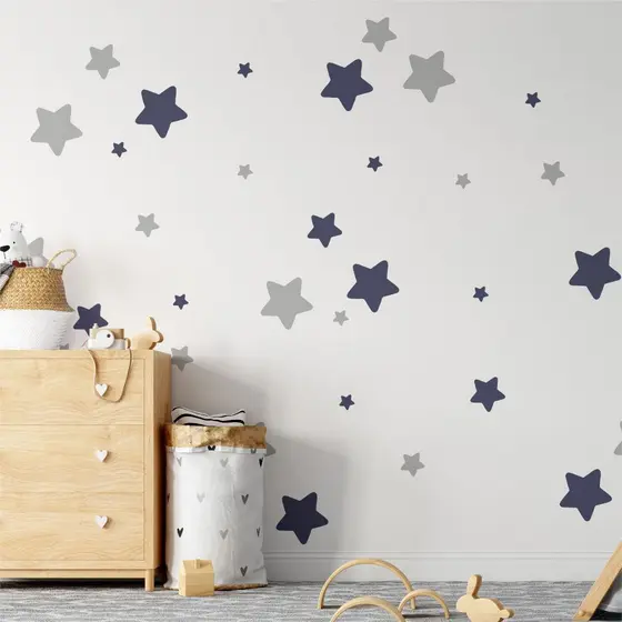 135 Adesivo de Parede Estrelas, Estrelinhas, Decoração Quarto Infantil, Papel de Parede Estrelas