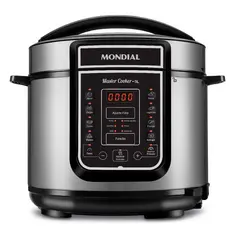 Panela de Pressão Elétrica 5 Litros Mondial Master Cooker PE38 Preta com Prata 127V