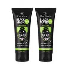 Máscara Facial Peel Off Black Blue Moon kit 2 pecas Removedora de Cravos, Limpeza Profunda, Controle de Oleosidade