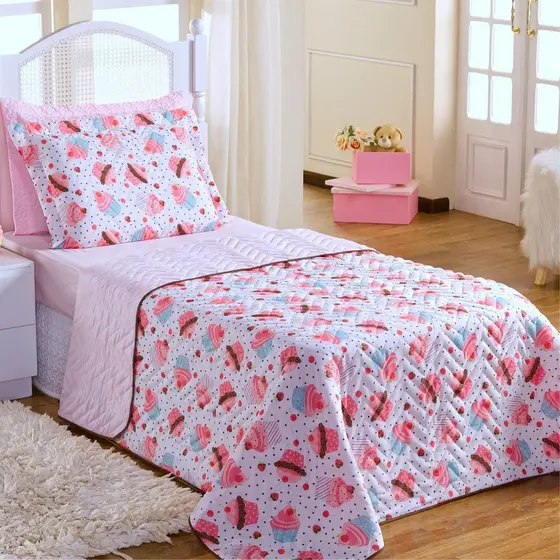 Kit Colcha De Cama Box Solteiro 2 Peças Dupla Face Promoção