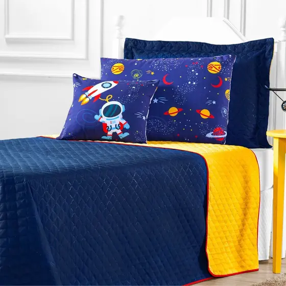 Roupa De Cama Solteiro Infantil Astronauta Solteiro 05 Peças