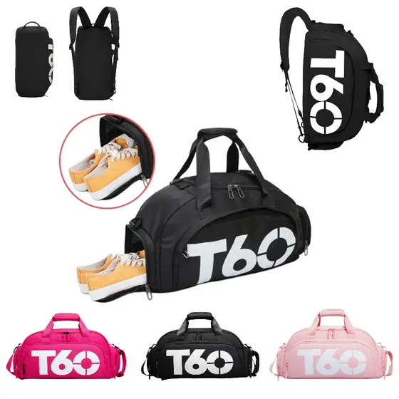 Mochila Mala Para Academia Treino Natação Camping Na Cor Preta