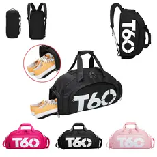 Mochila Mala Para Academia Treino Natação Camping Na Cor Preta