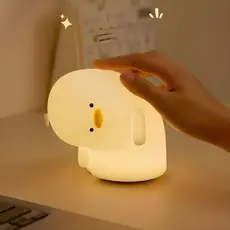Luminária De Mesa Pato Silicone Com Sensor Lâmpada LED Noturna Fofa Recarregável USB Para Crianças Quartos