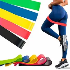 Kit 5 Faixas Elásticas Bands Exercícios Multifuncional Treine Yoga Pilates Fisioterapia Com 5 Nives
