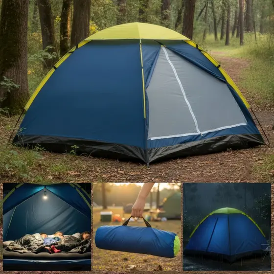 Barraca Iglu Impermeável De Camping 2 Pessoas  Azul