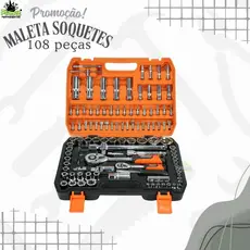 JOGO MALETA DE SOQUETES NAKASAKI COM 108 PEÇAS LINHA PREMIUM