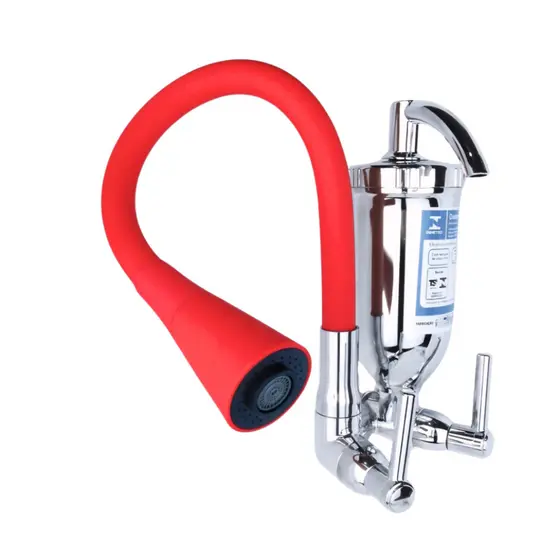 Torneira Gourmet Filtro Tubo Flexível Parede Cone 2 Jatos 2167 Vermelha
