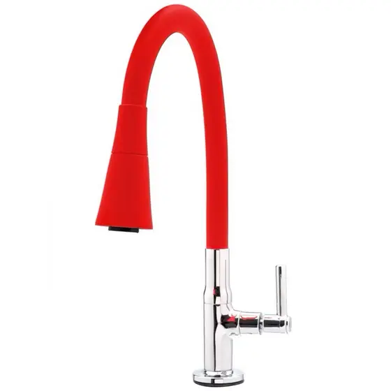 Torneira Flexivel Vermelho Cone Gourmet Cozinha Bancada 1168