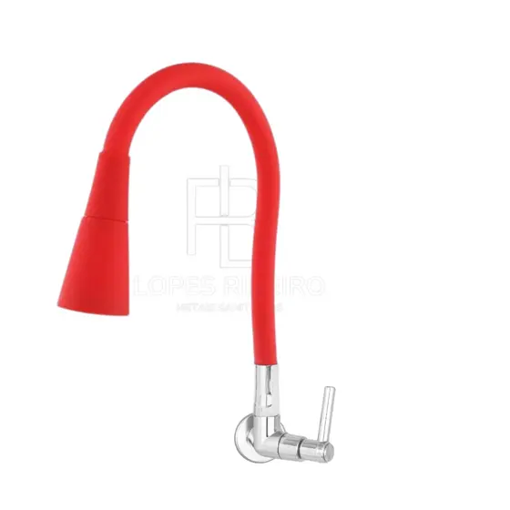 Torneira Flexível Cozinha vermelha Parede Duplo Jato Cone 1/4 volta 1167