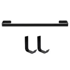 Kit Acessórios Para Banheiro Linha Luxo Quadrado All Black 30 cm