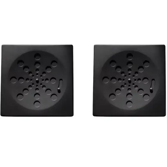 Kit 2 Grelhas 10x10 em Inox Preto - Ralo Quadrado Para Piso