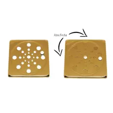 Ralo Grelha Dourado 15 X 15 Para Banheiro