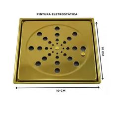 Ralo Grelha Dourado 10 X 10 Para Banheiro