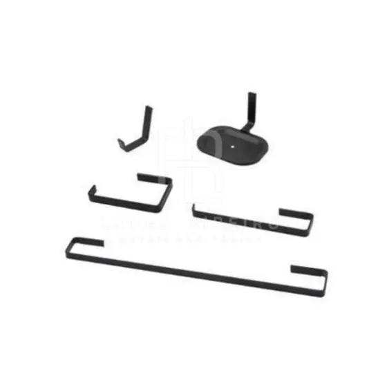 Kit Acessorios Para Banheiro Quadrado 05 Peças Preto Fosco