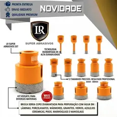 Serra Copo Broca Diamantada P/ Porcelanato Cerâmica Mármore Vidro - Uso Profissional Esmerilhadeira
