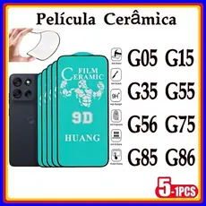 Película de Cerâmica 9d Gel Hidrogel Flexível Moto G05 G15 G35 G55 G56 G75 G85 G86