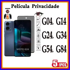 Película de Privacidade 3D Vidro Temperado Anti Spy MOTO G04 G14 G24 G34 G54 G84